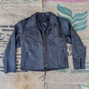 HEAVY Durable Riding Black Leather Jacket Yellowstone Western Biker Vintage